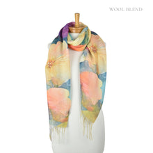 Load image into Gallery viewer, THSS2852: Multicolour: Gardenia Watercolour Scarf
