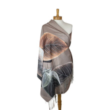 Load image into Gallery viewer, THSS2853: Brown: Leaf Art Scarf
