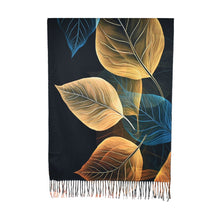 Load image into Gallery viewer, THSS2854: Black: Leaf Art Scarf
