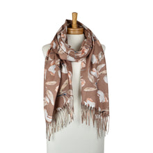 Load image into Gallery viewer, THSS2856: Brown: Magnolia Garden Scarf
