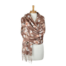 Load image into Gallery viewer, THSS2856: Brown: Magnolia Garden Scarf
