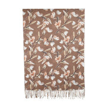 Load image into Gallery viewer, THSS2856: Brown: Magnolia Garden Scarf
