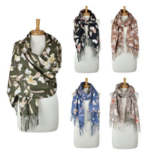 Load image into Gallery viewer, THSS2856: Brown: Magnolia Garden Scarf
