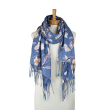 Load image into Gallery viewer, THSS2857: Cobalt Blue: Magnolia Garden Scarf
