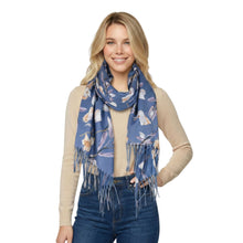 Load image into Gallery viewer, THSS2857: Cobalt Blue: Magnolia Garden Scarf
