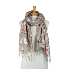 Load image into Gallery viewer, THSS2858: Grey: Magnolia Garden Scarf
