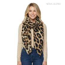 Load image into Gallery viewer, THSS2860: Brown: Lux Leopard Scarf
