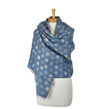 Load image into Gallery viewer, THSS2863: Blue: Reversible Multi Polka Dots Scarf
