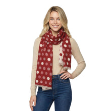 Load image into Gallery viewer, THSS2864: Red: Reversible Multi Polka Dots Scarf
