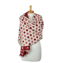 Load image into Gallery viewer, THSS2864: Red: Reversible Multi Polka Dots Scarf

