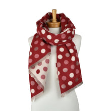 Load image into Gallery viewer, THSS2864: Red: Reversible Multi Polka Dots Scarf
