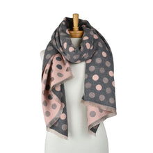Load image into Gallery viewer, THSS2865: Pink: Reversible Multi Polka Dots Scarf
