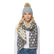 Load image into Gallery viewer, THSS2866: Grey: Reversible Multi Polka Dots Scarf

