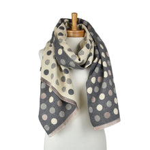 Load image into Gallery viewer, THSS2866: Grey: Reversible Multi Polka Dots Scarf
