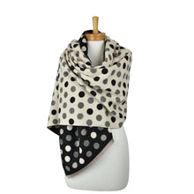 Load image into Gallery viewer, THSS2867: Black: Reversible Multi Polka Dots Scarf
