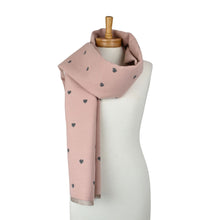 Load image into Gallery viewer, THSS2874: Pink: Reversible Petite Hearts Scarf
