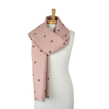 Load image into Gallery viewer, THSS2874: Pink: Reversible Petite Hearts Scarf
