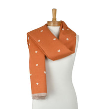 Load image into Gallery viewer, THSS2875: Orange: Reversible Petite Hearts Scarf
