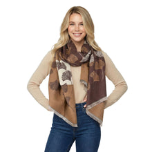 Load image into Gallery viewer, THSS2876: Camel: Reversible Multi Gingko Scarf
