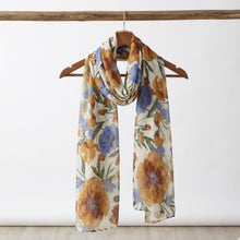 Load image into Gallery viewer, THSS2886: Brown: Botanical Garden Floral Scarf
