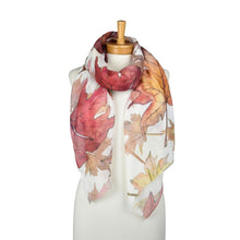 Load image into Gallery viewer, THSS2887: Brown: Autumn Maple Leaf Scarf
