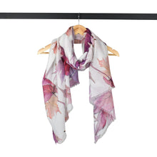 Load image into Gallery viewer, THSS2888: Purple: Autumn Maple Leaf Scarf
