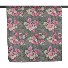 Load image into Gallery viewer, THSS2890: Grey Pink: Vintage Rose Garden Scarf
