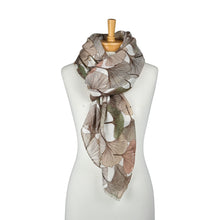 Load image into Gallery viewer, THSS2892: Brown: Ginkgo Leaf Scarf
