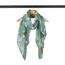 Load image into Gallery viewer, THSS2893: Green: Ginkgo Leaf Scarf
