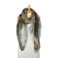 Load image into Gallery viewer, THSS2894: Green Brown: Abstract Brushstroke Scarf
