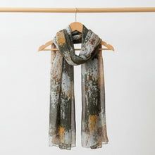 Load image into Gallery viewer, THSS2894: Green Brown: Abstract Brushstroke Scarf
