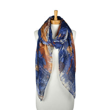 Load image into Gallery viewer, THSS2895: Blue Yellow: Abstract Brushstroke Scarf
