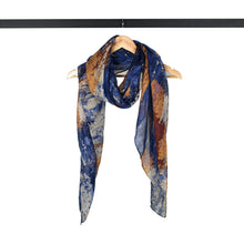Load image into Gallery viewer, THSS2895: Blue Yellow: Abstract Brushstroke Scarf
