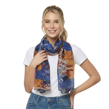 Load image into Gallery viewer, THSS2895: Blue Yellow: Abstract Brushstroke Scarf
