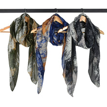 Load image into Gallery viewer, THSS2896: Black White: Abstract Brushstroke Scarf
