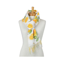 Load image into Gallery viewer, THSS2897: White: Amalfi Lemon Scarf
