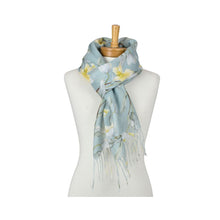 Load image into Gallery viewer, THSS2906: Teal Mint: Magnolia Blossoms Scarf
