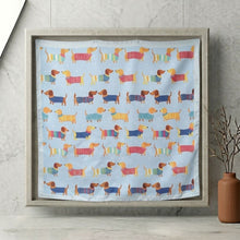 Load image into Gallery viewer, THSS2910: Aqua: Dachshund Party Square Scarf
