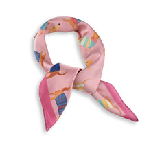 Load image into Gallery viewer, THSS2911: Pink: Dachshund Party Square Scarf
