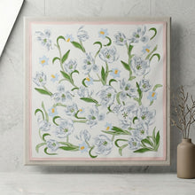 Load image into Gallery viewer, THSS2915: Blush: Tulips Daffodils Square Scarf
