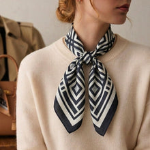 Load image into Gallery viewer, THSS2919: Black: Geometric Square Scarf
