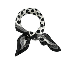 Load image into Gallery viewer, THSS2925: White: Medium Polka Dot Square Scarf
