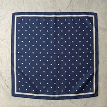Load image into Gallery viewer, THSS2927: Navy: Small Polka Dot Square Scarf

