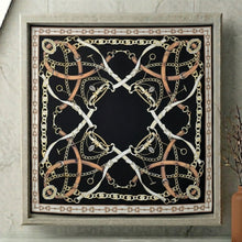 Load image into Gallery viewer, THSS2929: Black: Heritage Equestrian Square Scarf
