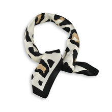 Load image into Gallery viewer, THSS2933: Ivory: Leopard Square Scarf
