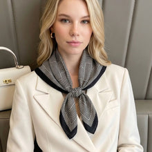 Load image into Gallery viewer, THSS2935: Black: Noir Stripes Square Scarf
