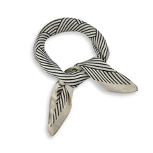 Load image into Gallery viewer, THSS2936: Platinum: Noir Stripes Square Scarf
