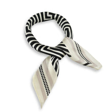 Load image into Gallery viewer, THSS2937: Black: Geometric Polka Geo Square Scarf

