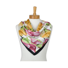 Load image into Gallery viewer, THSS2939: White: Mix Calla Lily Square Scarf
