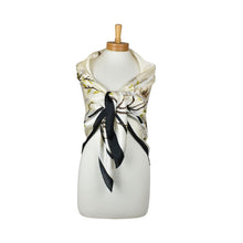 Load image into Gallery viewer, THSS2941: White: Magnolia Floral Square Scarf
